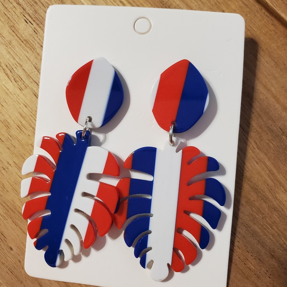 Acrylic Patriotic Earrings